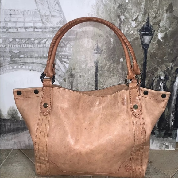 🤍🌷🤍FRYE MELISSA DISTRESSED LEATHER SHOULDER BAG Dusty Rose $388 - Picture 4 of 12